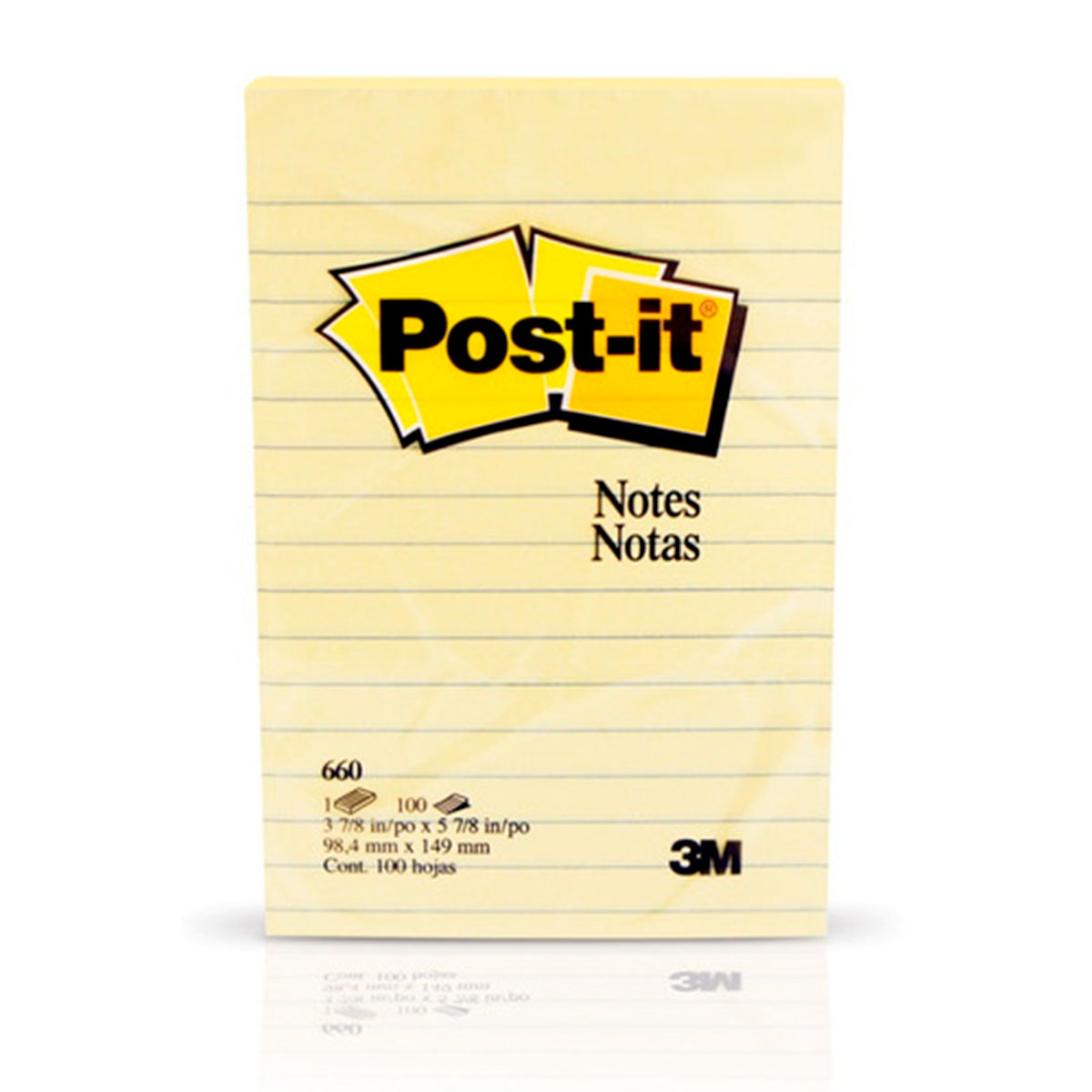 00021200662850 POST-IT                                                      | NOTAS ADHESIVAS 660 10.1 MM X 15.2 MM BLOCK 100 HOJAS RAYADAS                                                                                                                                                                                   