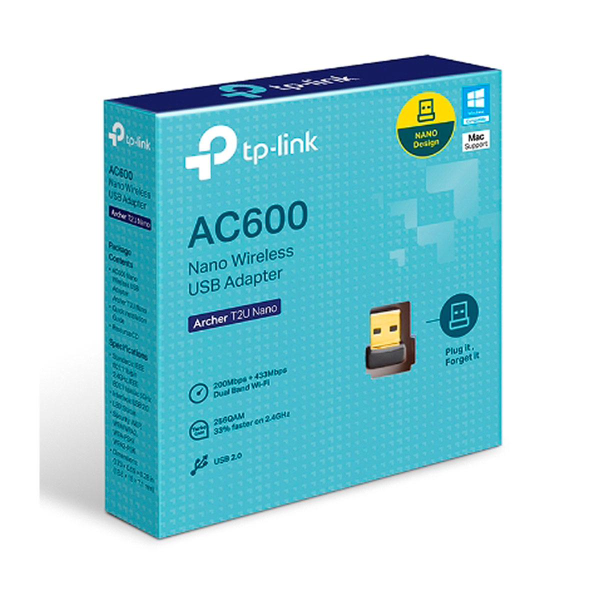 0412152 TP-LINK                                                      | ARCHER T2U NANO P.REDW USB AC600 DUAL BAND (9978)                                                                                                                                                                                               