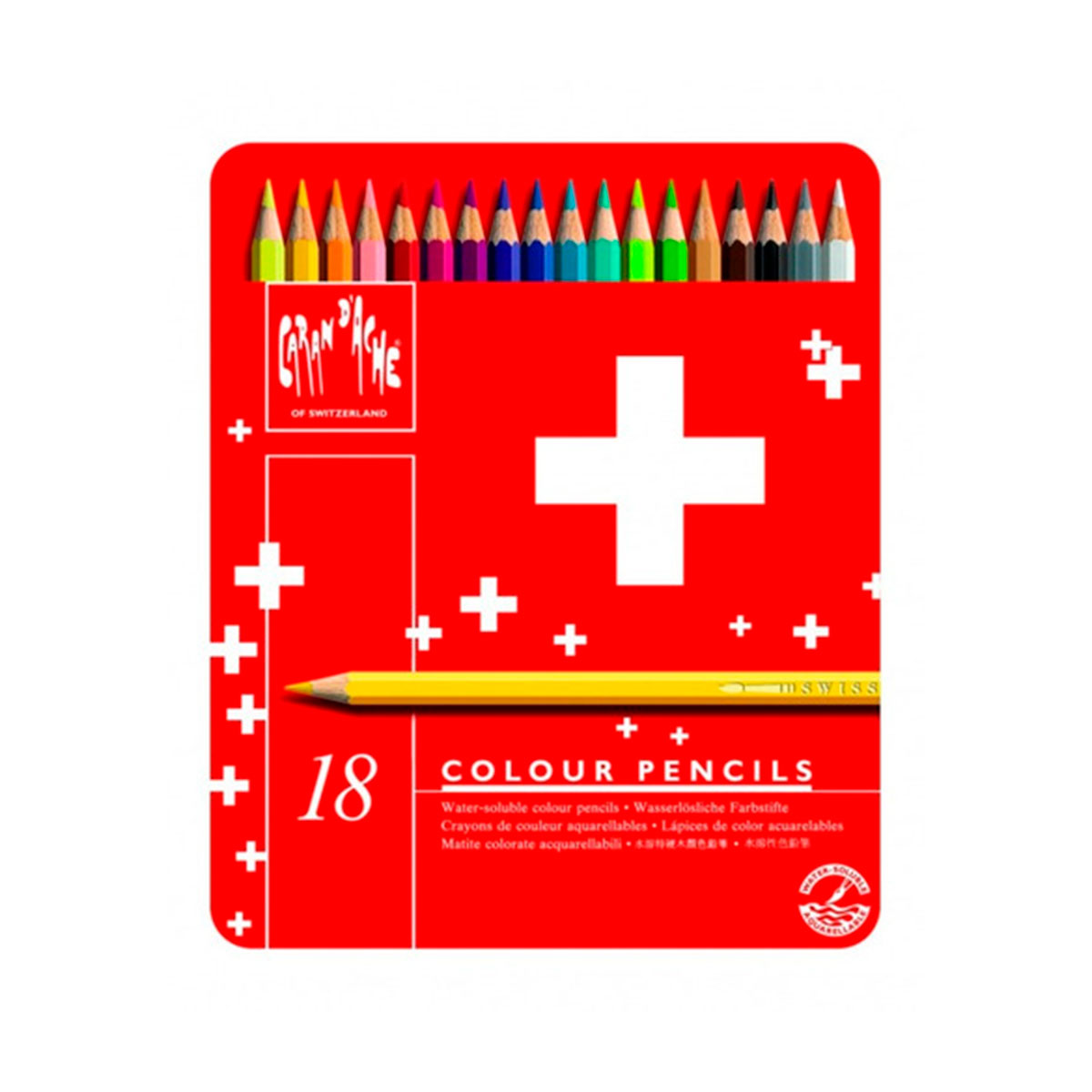 08902507718 CARAN D ACHE                                                 | LAPICES SWISSCOLOR LATA POR 18 COLORES ROJO                                                                                                                                                                                                     