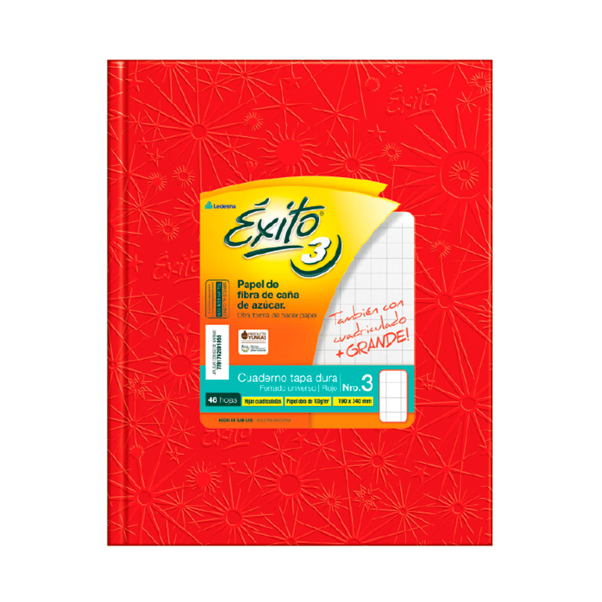 103264 EXITO                                                        | CUADERNO LUNARES Nº3 48 HOJAS CUADRICULADA GRANDE ROJO                                                                                                                                                                                          