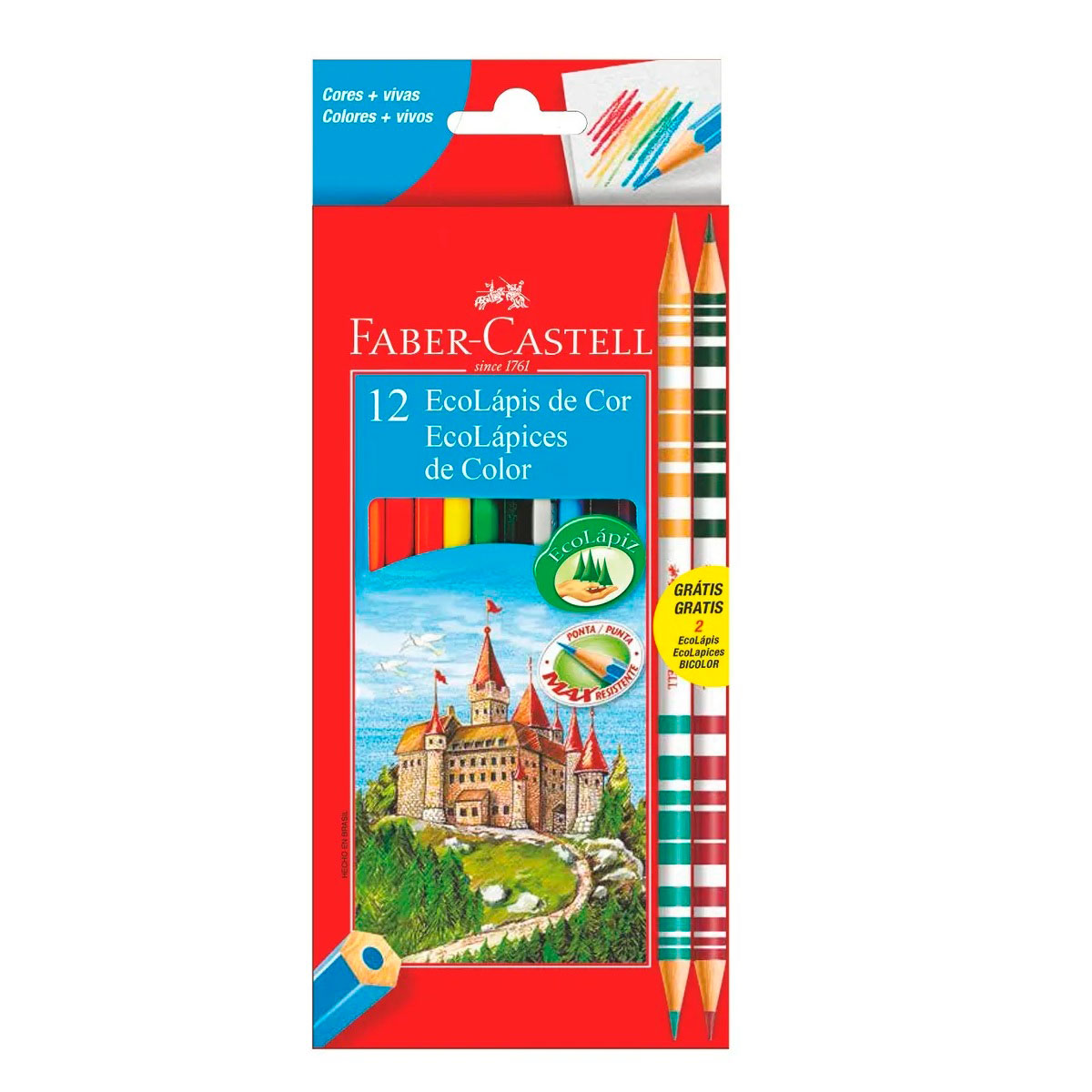 120112 FABER-CASTELL                                                | ECOLAPICES POR 10 UNIDADES LARGOS HEXAGONALES + 2 BICOLOR                                                                                                                                                                                       