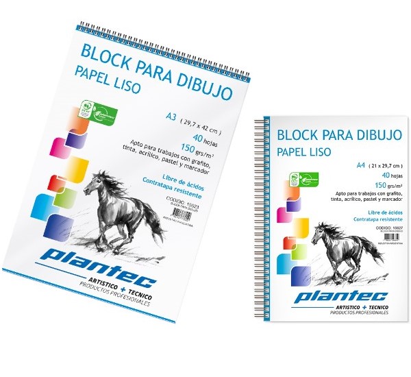 15624 PLANTEC                                                      | BLOCK ANILLADO LISO 35X50 DE 40 HOJAS DE 150 GRAMOS                                                                                                                                                                                             