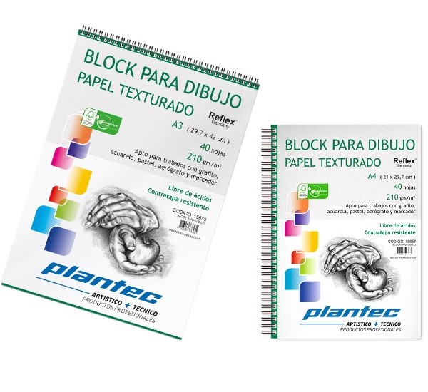 15653 PLANTEC                                                      | BLOCK ANILLADO A3 DE 40 HOJAS DE 210 GRAMOS TEXTURADO                                                                                                                                                                                           