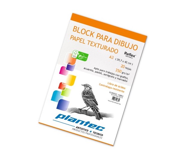 15661 PLANTEC                                                      | BLOCK DE PAPEL BLANCO TEXTURADO DE 350 GRAMOS ENCOLADO A5 X 20 HOJAS 15661                                                                                                                                                                      