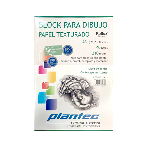 15673 PLANTEC                                                      | BLOCK TEXTURADO ENCOLADO A3 X 40 HOJAS 210GRS                                                                                                                                                                                                   