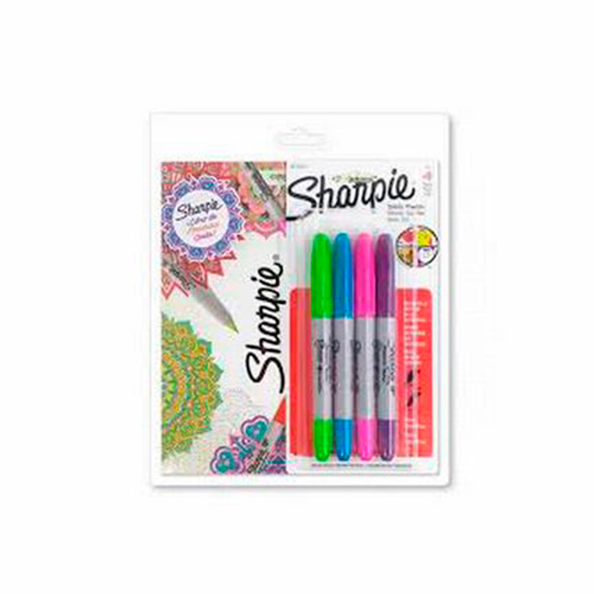 1814374 SHARPIE                                                      | MARCADOR TWIN TIP TJ POR 4 COLORES + LIBRO DE MANDALAS DE REGALO                                                                                                                                                                                