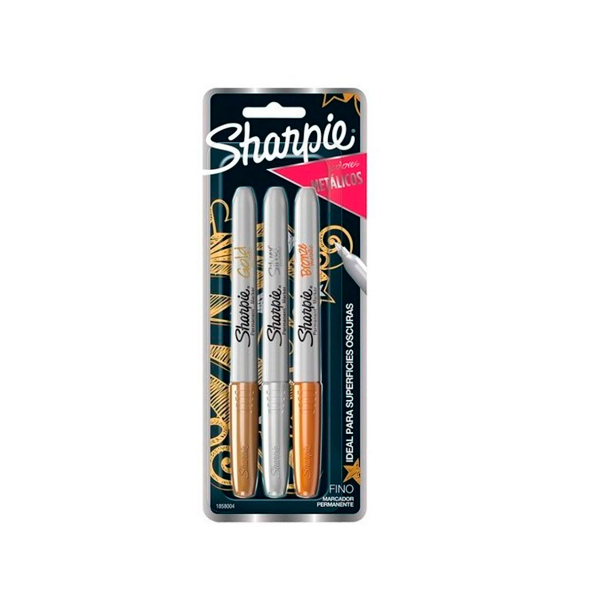 1858004 SHARPIE                                                      | MARCADORES POR 3 UNIDADES METALICOS ORO-PLATA-BRONCE                                                                                                                                                                                            