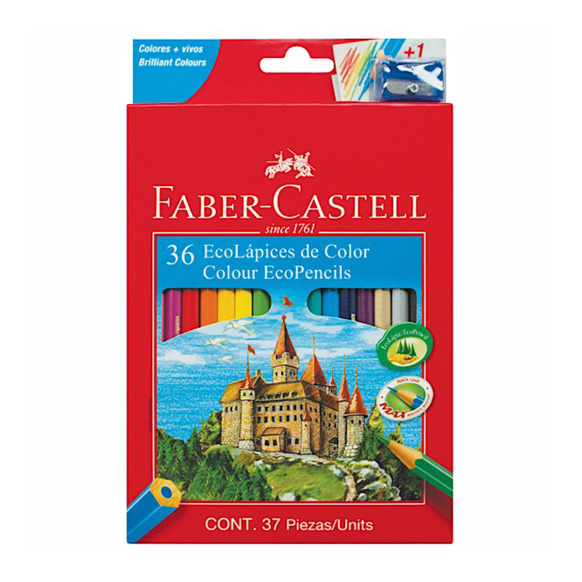 212036 FABER-CASTELL                                                | ECOLAPICES POR 36 LARGOS + SACAPUNTAS                                                                                                                                                                                                           