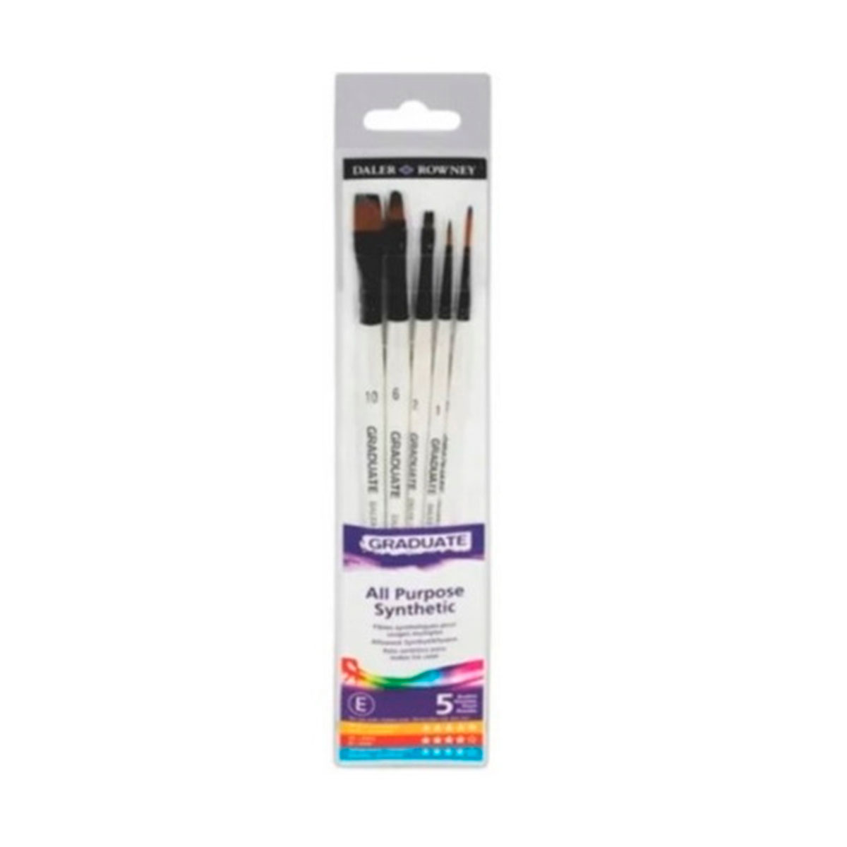 212550001 DALER ROWNEY                                                 | PINCELES GRADUATE SET MC 5 UNIDADES CLASICO - SINTETICO                                                                                                                                                                                         