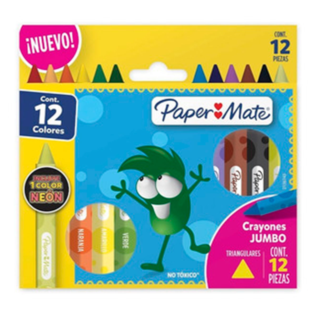 2136743 PAPER-MATE                                                   | CRAYONES TRIANGULARES JUMBO POR 12 UNIDADES                                                                                                                                                                                                     