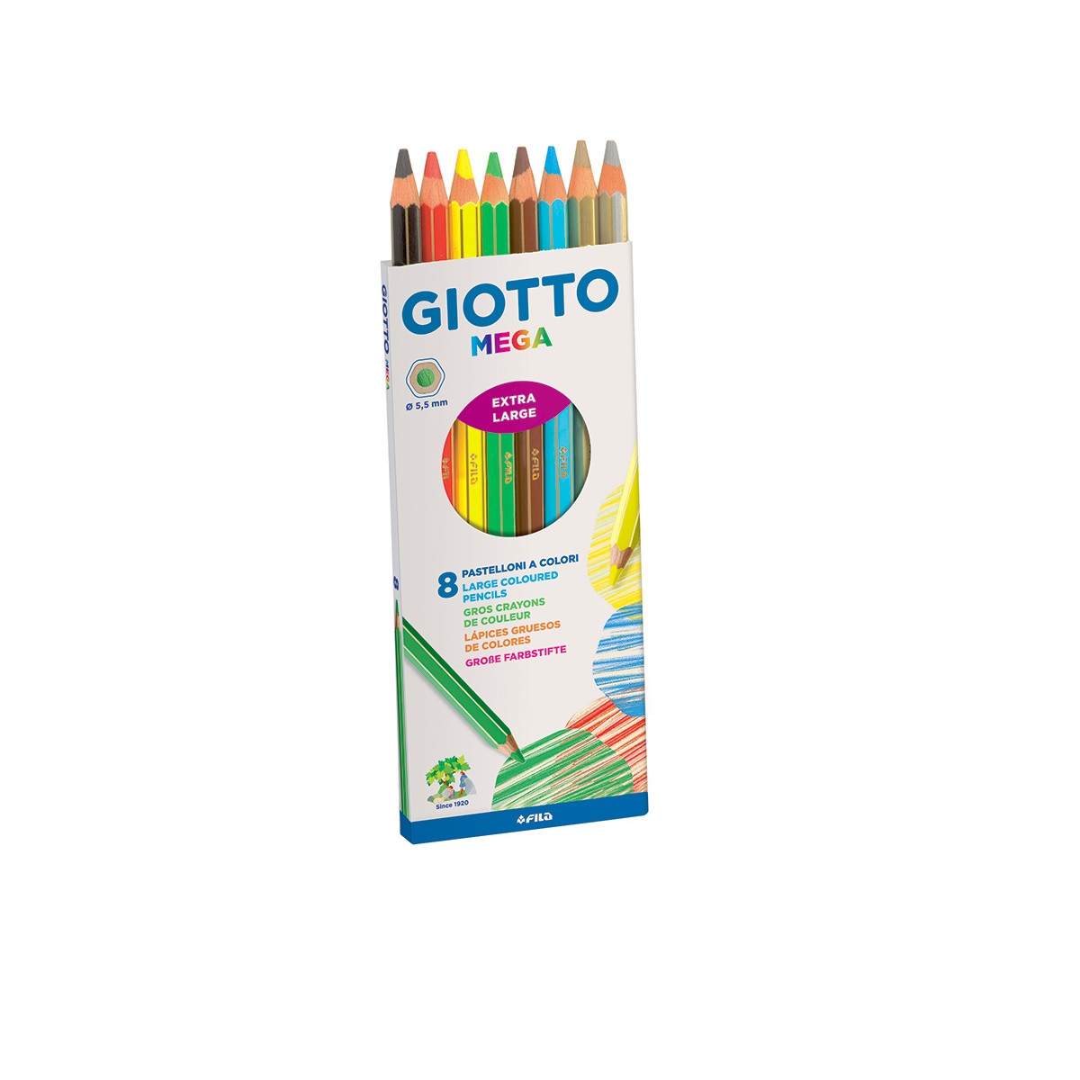 225400ES GIOTTO                                                       | LAPICES MEGA POR 8 COLORES LARGOS                                                                                                                                                                                                               