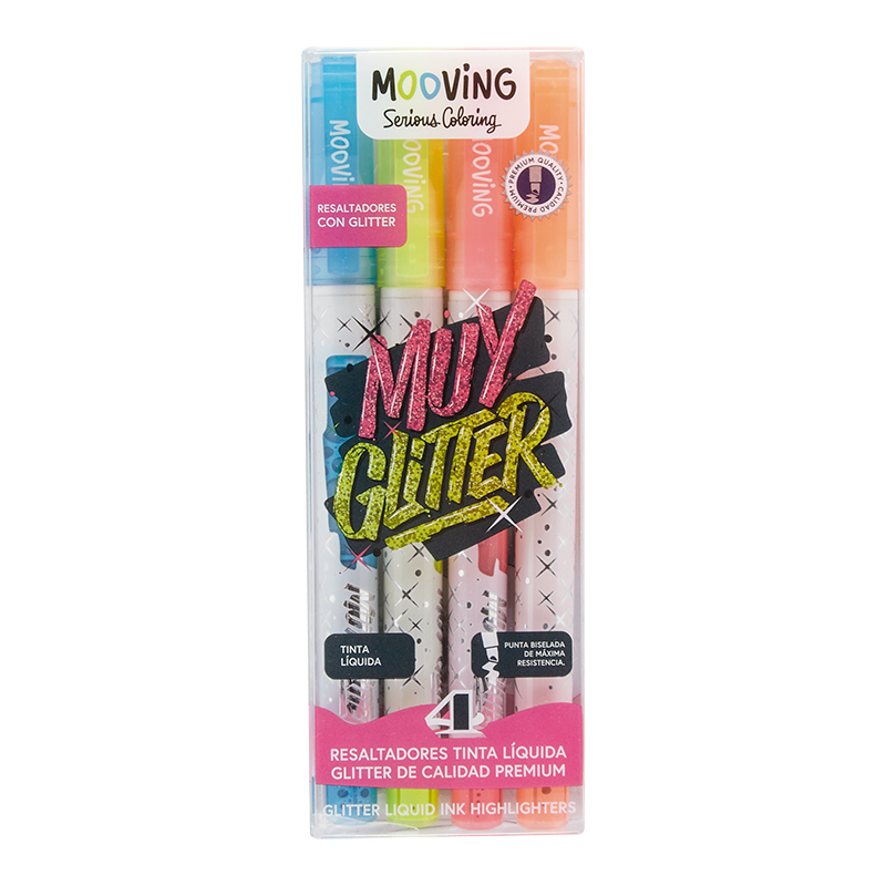 3051604 MOOVING                                                      | RESALTADORES GLITTER POR 4 UNIDADES (MUY GLITTER)                                                                                                                                                                                               