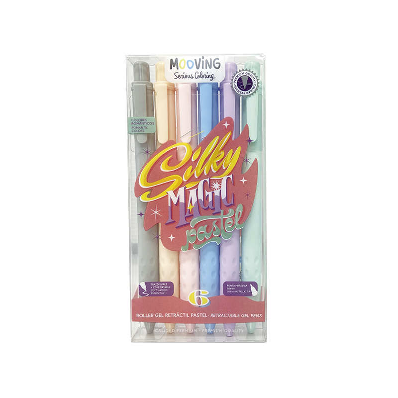 3081106 MOOVING                                                      | ROLLER TINTA GEL RETRACTIL PASTEL POR 6 UNIDADES                                                                                                                                                                                                