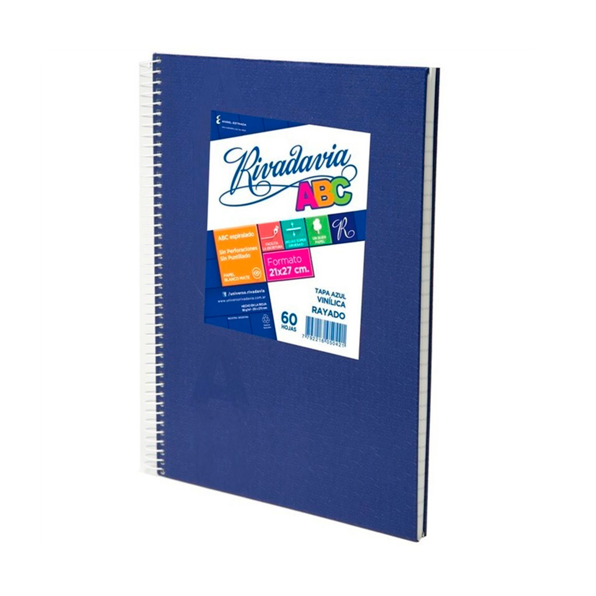 359401 RIVADAVIA                                                    | CUADERNO ABC 21X27 60 HOJAS RAYADAS AZUL                                                                                                                                                                                                        