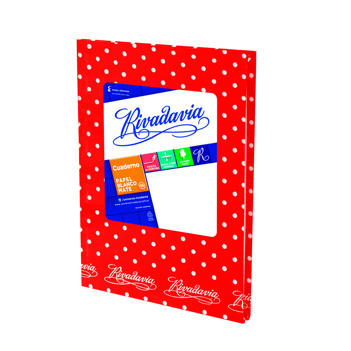 367010 RIVADAVIA                                                    | CUADERNO 50 HOJAS RAYADAS LUNARES ROJO                                                                                                                                                                                                          