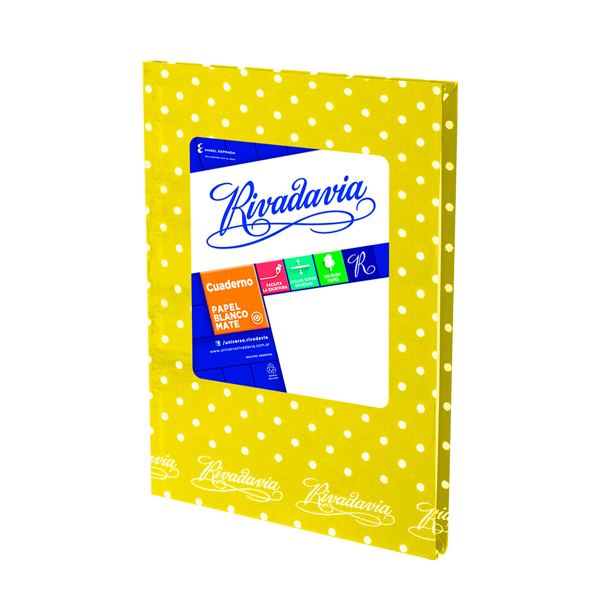 367040 RIVADAVIA                                                    | CUADERNO 50 HOJAS RAYADAS LUNARES AMARILLO                                                                                                                                                                                                      