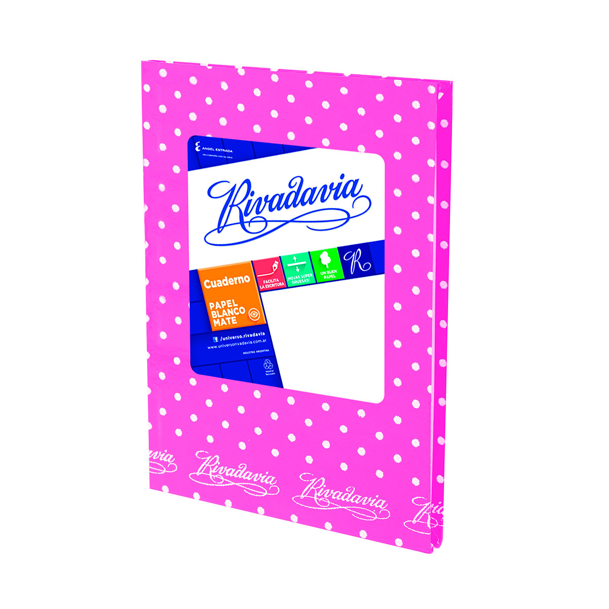 367050 RIVADAVIA                                                    | CUADERNO 50 HOJAS RAYADAS LUNARES ROSA BLANCOS                                                                                                                                                                                                  