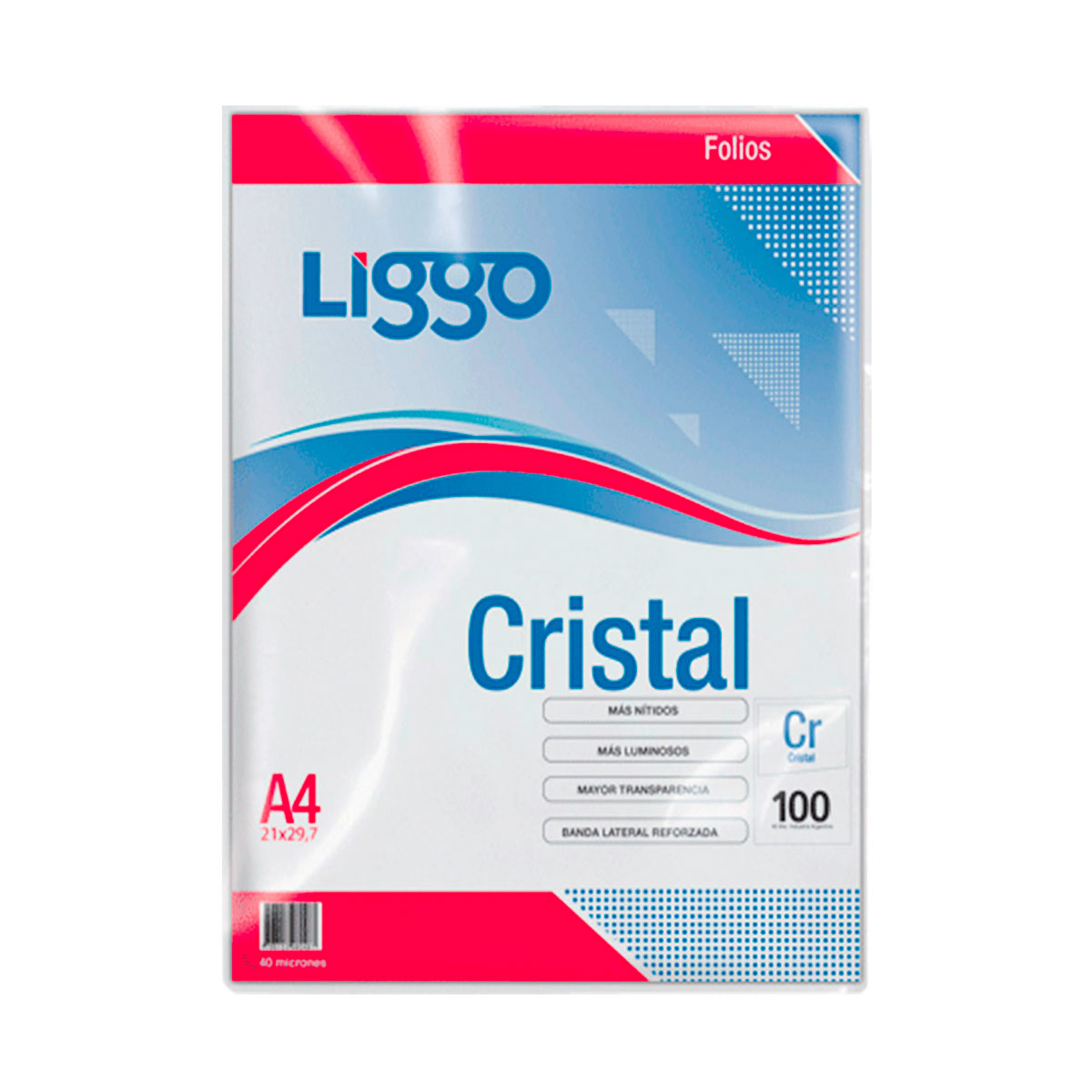 370-0100 LIGGO                                                        | FOLIOS A4 CRISTAL 40 MICRONES POR 100 UNIDADES                                                                                                                                                                                                  