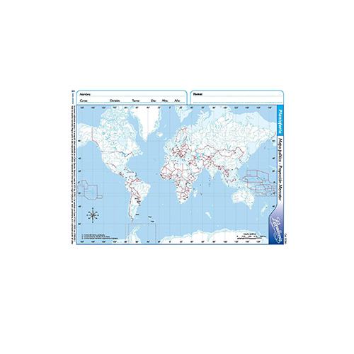 401-4328 RIVADAVIA                                                    | MAPA ESCOLAR Nº 3 PLANISFERIO-MERCATOR POLITICO                                                                                                                                                                                                 