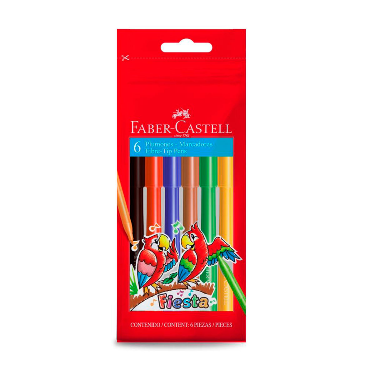 555303 FABER-CASTELL                                                | MARCADOR FIESTA 45 ESTUCHE POR 6 COLORES                                                                                                                                                                                                        