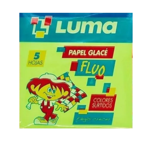 714-1400 LUMA                                                         | PAPEL GLACE FLUO X 5 HOJAS                                                                                                                                                                                                                      