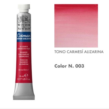 99888-1003 WINSOR & NEWTON                                              | ACUARELAS COTMAN 8 ML CARMESIN ALIZARINA                                                                                                                                                                                                        