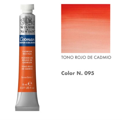 99888-1095 WINSOR & NEWTON                                              | ACUARELAS COTMAN 8 ML ROJO CADMIO                                                                                                                                                                                                                         