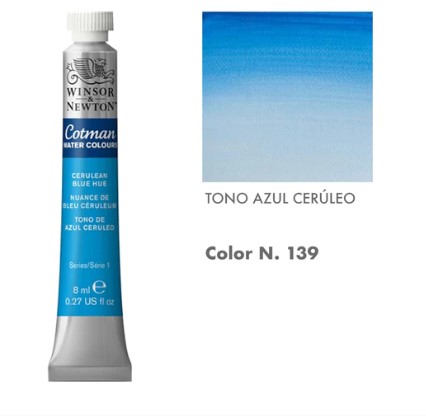 99888-1139 WINSOR & NEWTON                                              | ACUARELAS COTMAN 8 ML AZUL CERULEO                                                                                                                                                                                                                        