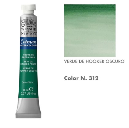 99888-1312 WINSOR & NEWTON                                              | ACUARELAS COTMAN 8 ML VERDE DE HOOKER OSCURO                                                                                                                                                                                                              