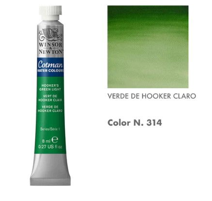 99888-314 WINSOR & NEWTON                                              | ACUARELAS COTMAN 8 ML VERDE CLARO DE HOOKER                                                                                                                                                                                                               