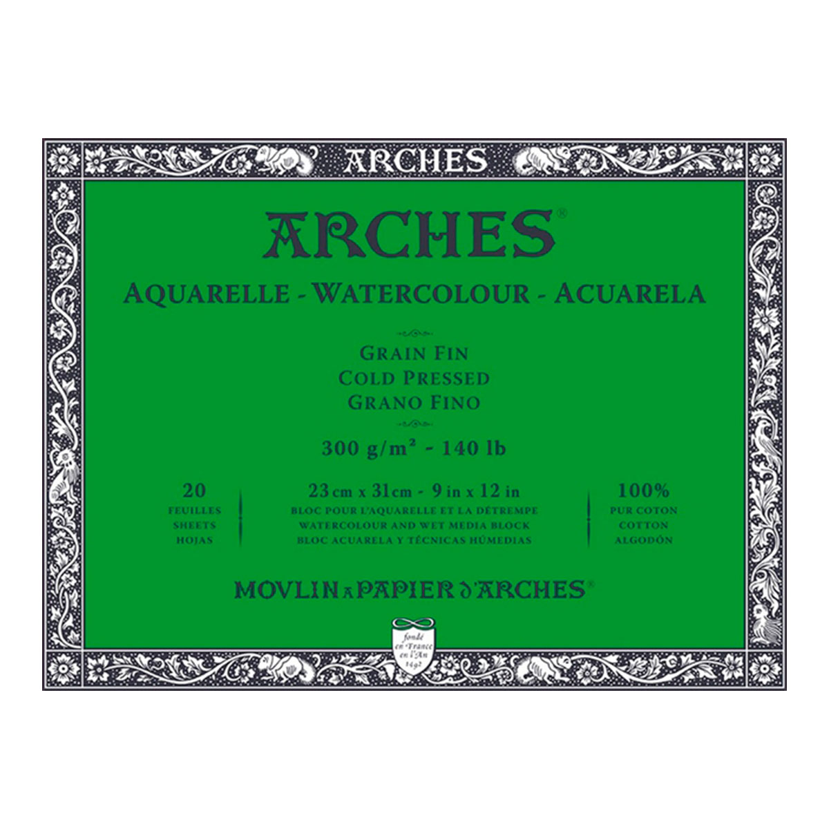 A1795060 CANSON                                                       | BLOCK ARCHES 300 GRAMOS GRANO FINO 23X31 20 HOJAS ENCOLADO 4 LADOS                                                                                                                                                                              