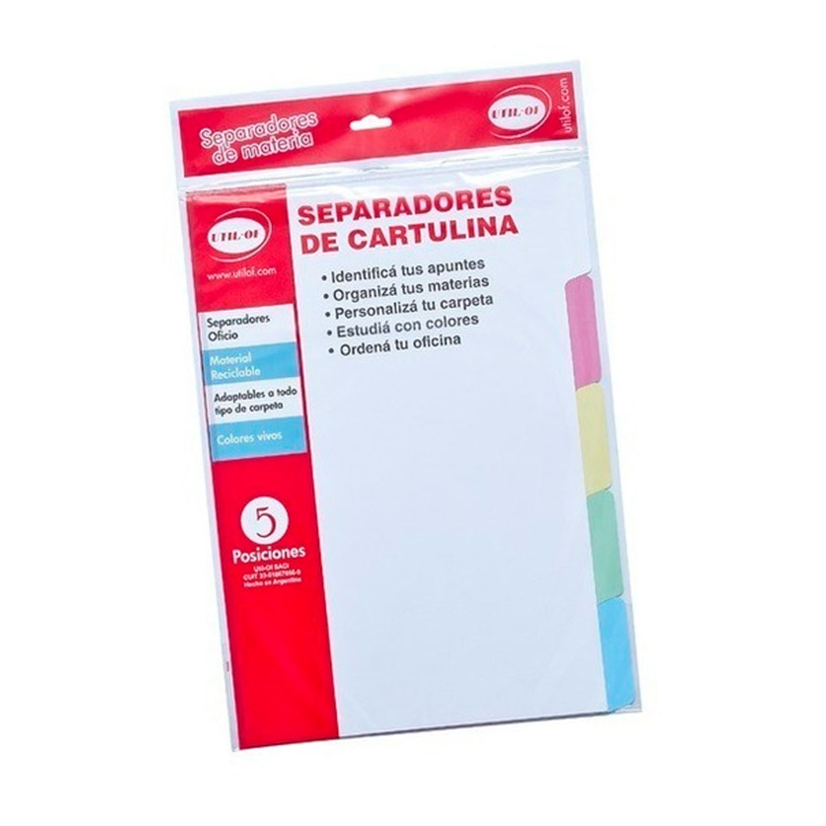 C5744 UTIL-OF                                                      | SEPARADOR OFICIO COLOR F40 5 POSICIONES                                                                                                                                                                                                         