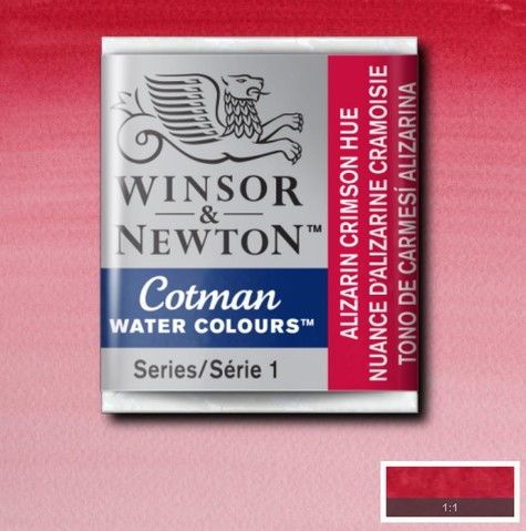 CWC-003 WINSOR & NEWTON                                              | ACUARELA COTMAN EN PASTILLA 1/2 PAN CARMESI DE ALIZ                                                                                                                                                                                                       