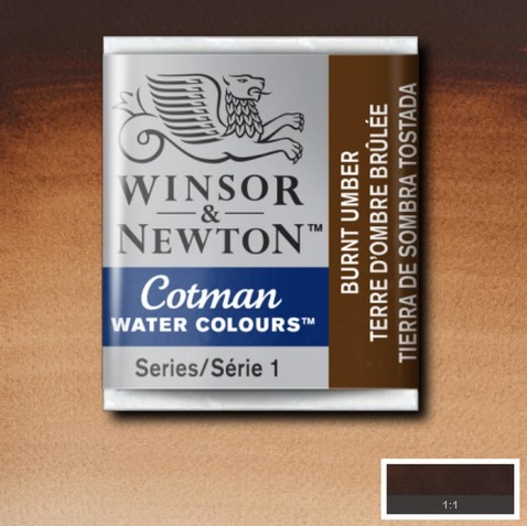 CWC-076 WINSOR & NEWTON                                              | ACUARELA COTMAN EN PASTILLA 1/2 PAN SOMBRA TOSTADA                                                                                                                                                                                                        