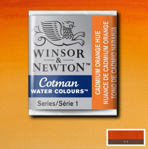 CWC-090 WINSOR & NEWTON                                              | ACUARELA COTMAN EN PASTILLA 1/2 PAN NARANJA DE CADMIO                                                                                                                                                                                                     