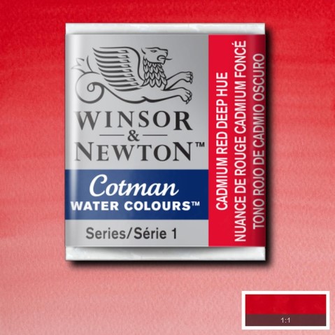 CWC-098 WINSOR & NEWTON                                              | ACUARELA COTMAN EN PASTILLA 1/2 PAN ROJO DE CADMIO OSCURO                                                                                                                                                                                                 