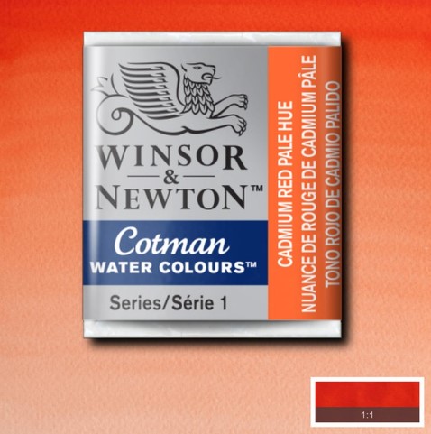 CWC-103 WINSOR & NEWTON                                              | ACUARELA COTMAN EN PASTILLA 1/2 PAN CAD RED PALE HUE                                                                                                                                                                                                      