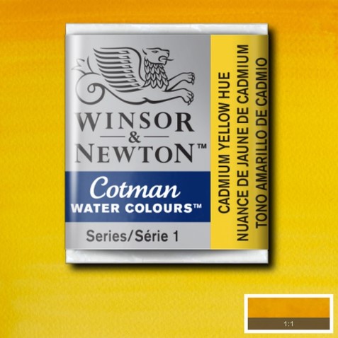 CWC-109 WINSOR & NEWTON                                              | ACUARELA COTMAN EN PASTILLA 1/2 PAN AMARILLO CADMIO                                                                                                                                                                                                       