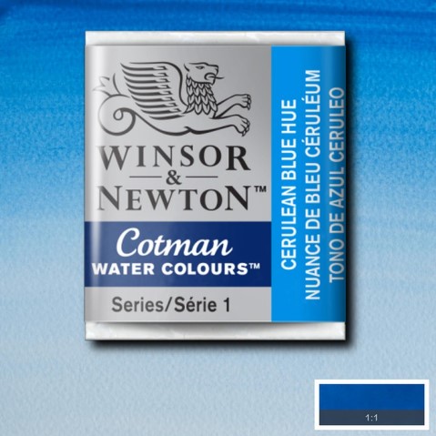 CWC-139 WINSOR & NEWTON                                              | ACUARELA COTMAN EN PASTILLA 1/2 PAN AZUL CERULEO                                                                                                                                                                                                          