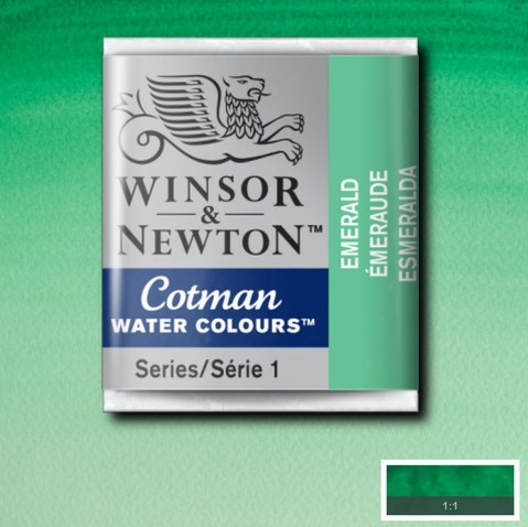 CWC-235 WINSOR & NEWTON                                              | ACUARELA COTMAN EN PASTILLA 1/2 PAN ESMERALDA                                                                                                                                                                                                             