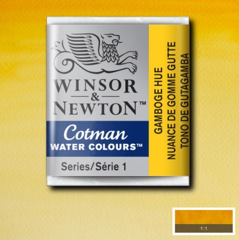 CWC-266 WINSOR & NEWTON                                              | ACUARELA COTMAN EN PASTILLA 1/2 PAN AMARILLO GUTAGAMBA                                                                                                                                                                                                    