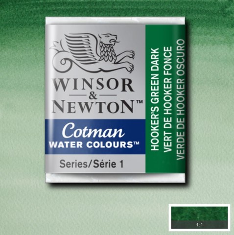 CWC-312 WINSOR & NEWTON                                              | ACUARELA COTMAN EN PASTILLA 1/2 PAN VERDE OSCURO HOOKER                                                                                                                                                                                         