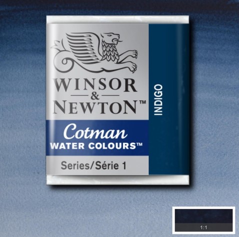 CWC-322 WINSOR & NEWTON                                              | ACUARELA COTMAN EN PASTILLA 1/2 PAN INDIGO                                                                                                                                                                                                                