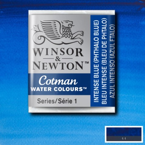 CWC-327 WINSOR & NEWTON                                              | ACUARELA COTMAN EN PASTILLA 1/2 PAN AZUL INTENSO                                                                                                                                                                                                
