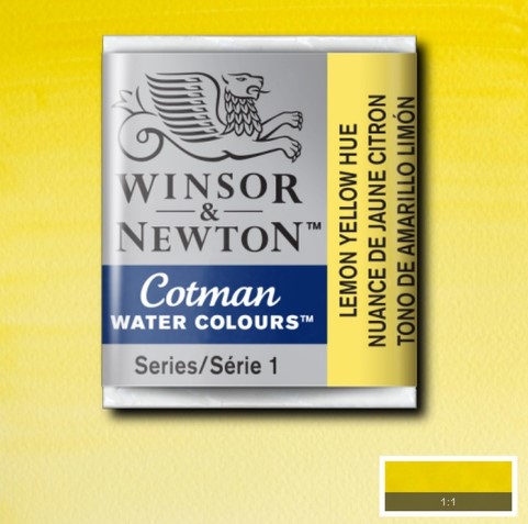 CWC-346 WINSOR & NEWTON                                              | ACUARELA COTMAN EN PASTILLA 1/2 PAN AMARILLO LIMON                                                                                                                                                                                                        