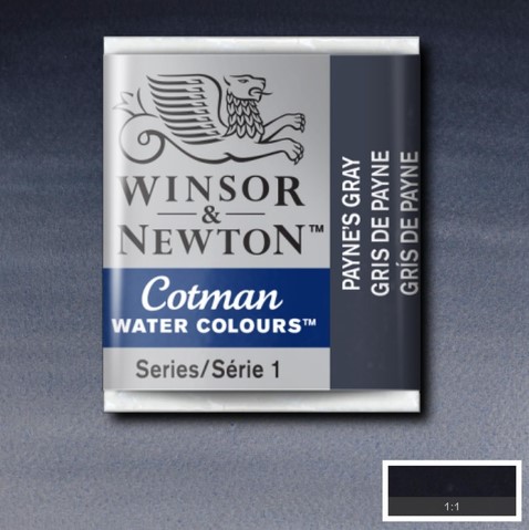 CWC-465 WINSOR & NEWTON                                              | ACUARELA COTMAN EN PASTILLA 1/2 PAN GRIS PAYNE                                                                                                                                                                                                            