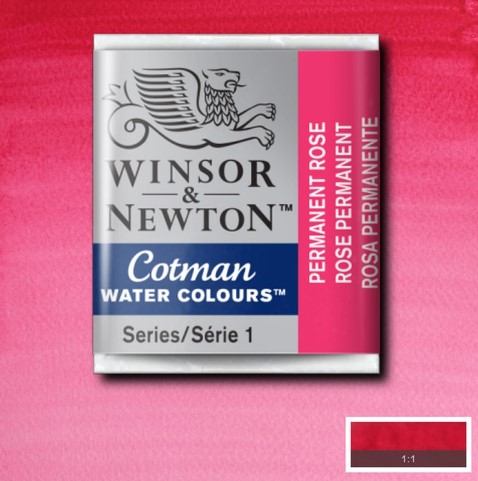 CWC-502 WINSOR & NEWTON                                              | ACUARELA COTMAN EN PASTILLA 1/2 PAN PERMANENT ROSE                                                                                                                                                                                                        