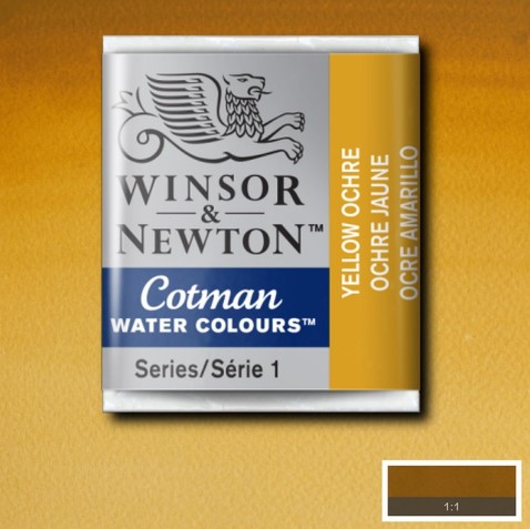 CWC-744 WINSOR & NEWTON                                              | ACUARELA COTMAN EN PASTILLA 1/2 PAN OCRE AMARILLO                                                                                                                                                                                                         