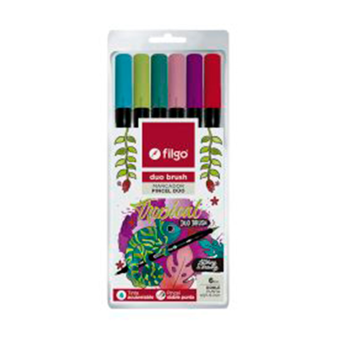 DBSH-E6-TROP FILGO                                                        | MARCADORES DOBLE PUNTA PINCEL DUO BRUSH 6 UNIDADES TROPICAL                                                                                                                                                                                     