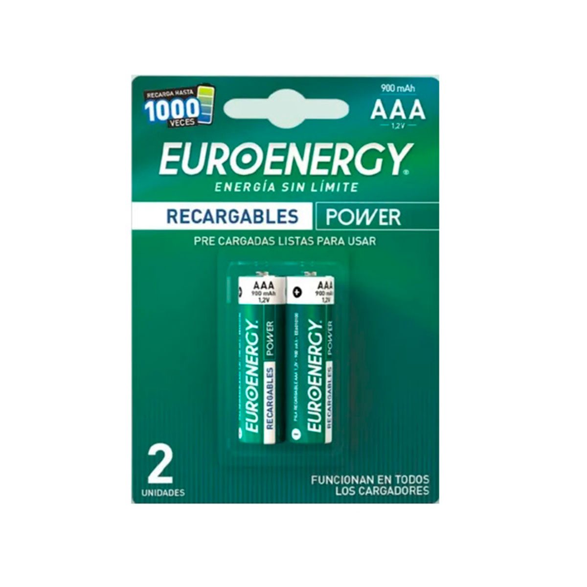 EE6012AAA EUROENERGY                                                   | PILAS RECARGABLES AAA BLISTER 900MAH X 2 UNIDADES                                                                                                                                                                                               